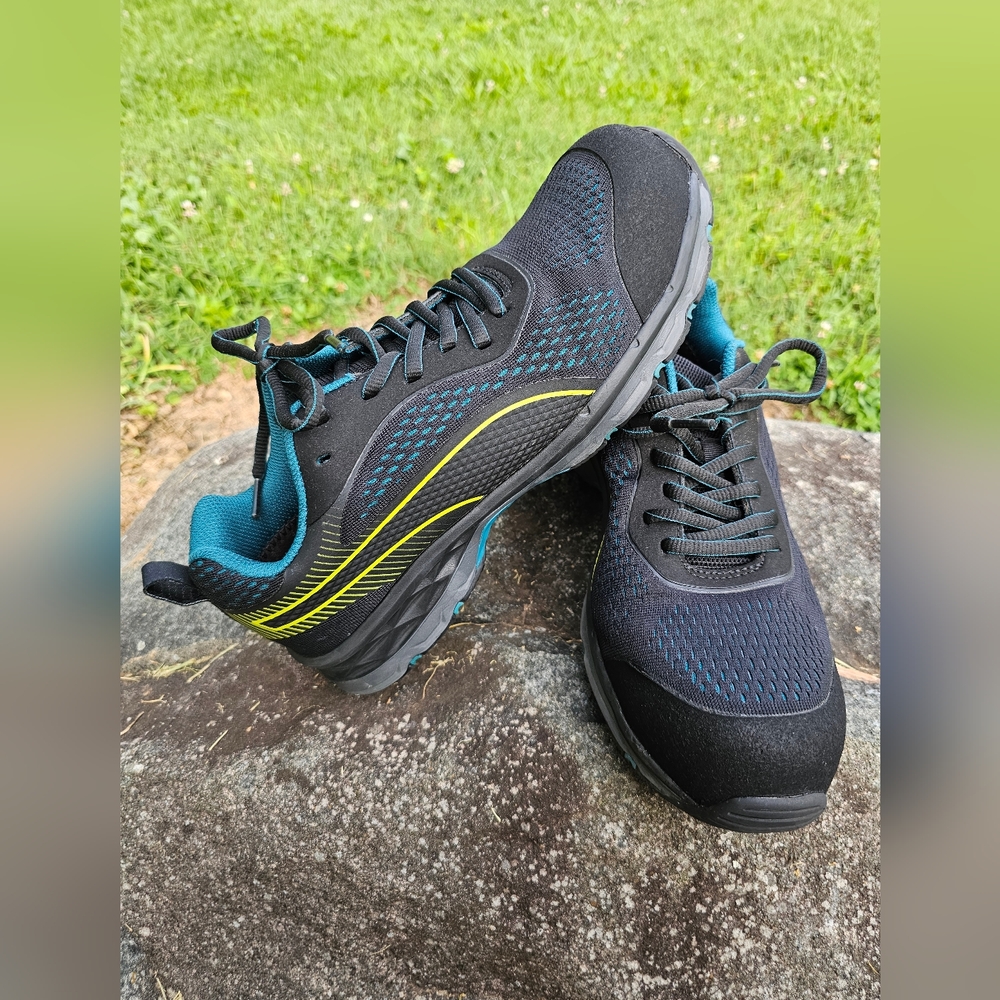 PUMA Women's Fuse Knit Black Low Work Shoes Safety Toe Slip Resistant Size 9.5